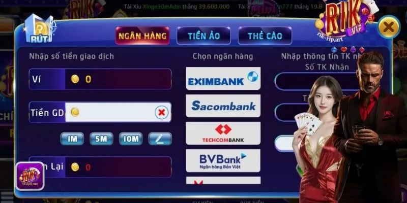 Cách rút tiền tại Rikvip qua ngân hàng